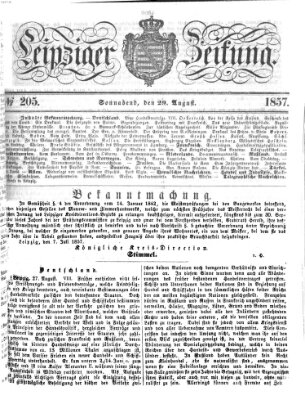 Leipziger Zeitung Samstag 29. August 1857