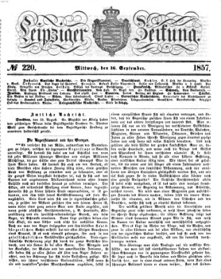 Leipziger Zeitung Mittwoch 16. September 1857