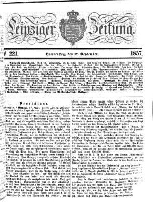Leipziger Zeitung Donnerstag 17. September 1857
