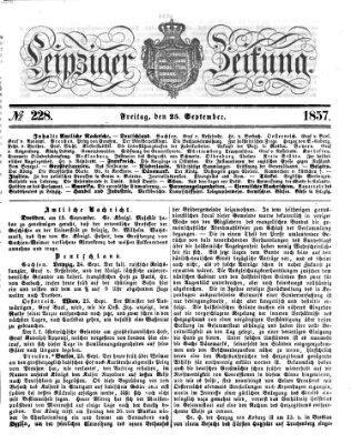 Leipziger Zeitung Freitag 25. September 1857