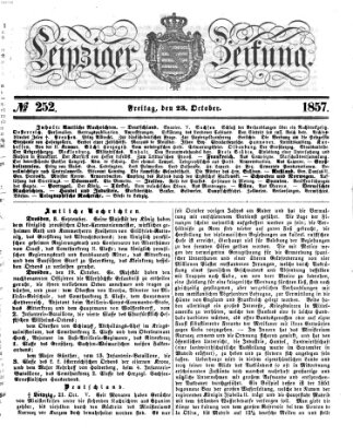 Leipziger Zeitung Freitag 23. Oktober 1857