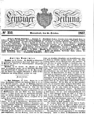 Leipziger Zeitung Samstag 24. Oktober 1857