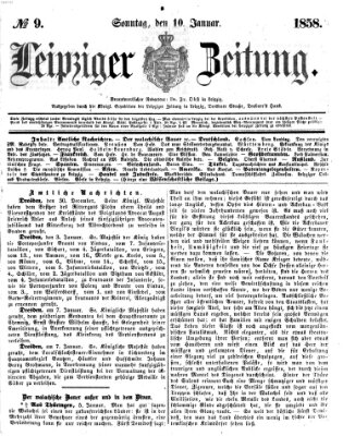 Leipziger Zeitung Sonntag 10. Januar 1858