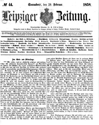 Leipziger Zeitung Samstag 20. Februar 1858