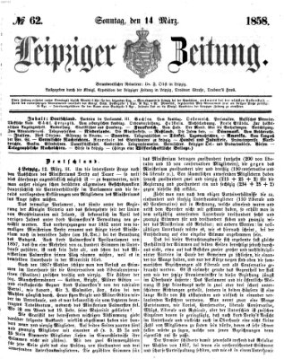 Leipziger Zeitung Sonntag 14. März 1858