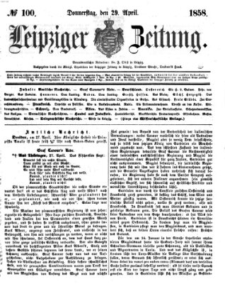 Leipziger Zeitung Donnerstag 29. April 1858