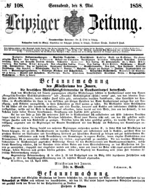 Leipziger Zeitung Samstag 8. Mai 1858