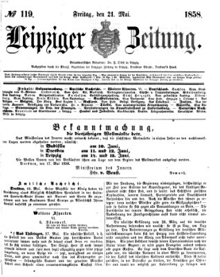 Leipziger Zeitung Freitag 21. Mai 1858