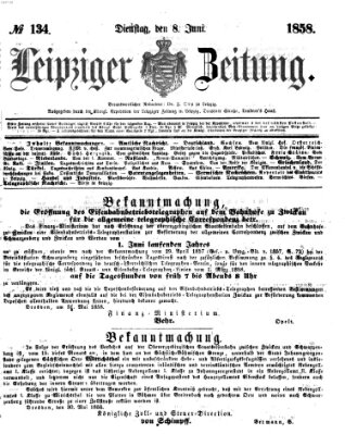 Leipziger Zeitung Dienstag 8. Juni 1858