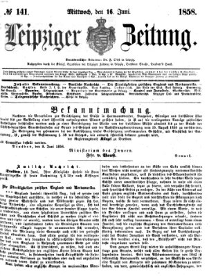 Leipziger Zeitung Mittwoch 16. Juni 1858