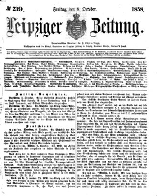 Leipziger Zeitung Freitag 8. Oktober 1858