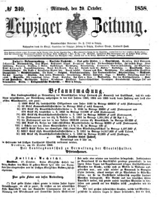 Leipziger Zeitung Mittwoch 20. Oktober 1858