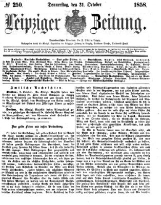 Leipziger Zeitung Donnerstag 21. Oktober 1858