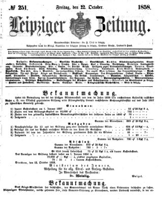Leipziger Zeitung Freitag 22. Oktober 1858