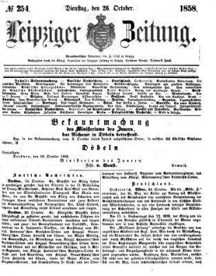 Leipziger Zeitung Dienstag 26. Oktober 1858