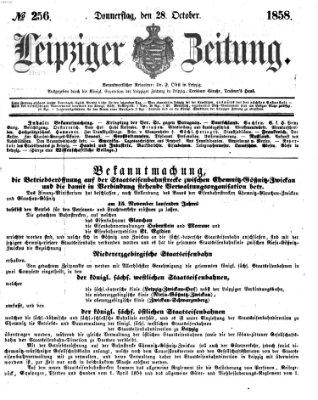Leipziger Zeitung Donnerstag 28. Oktober 1858
