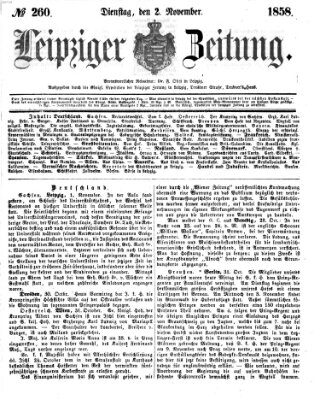 Leipziger Zeitung Dienstag 2. November 1858