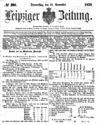 Leipziger Zeitung Donnerstag 11. November 1858