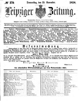 Leipziger Zeitung Donnerstag 25. November 1858