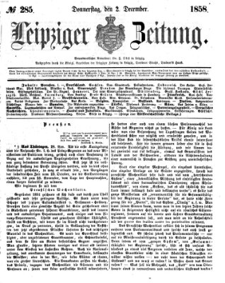 Leipziger Zeitung Donnerstag 2. Dezember 1858