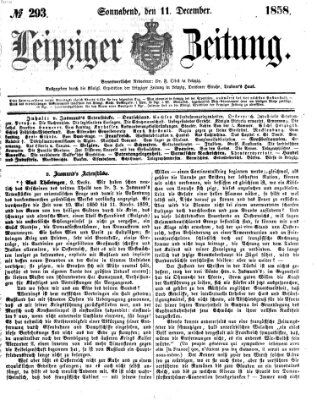 Leipziger Zeitung Samstag 11. Dezember 1858