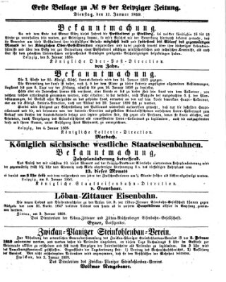 Leipziger Zeitung Dienstag 11. Januar 1859