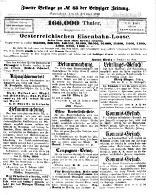 Leipziger Zeitung Samstag 19. Februar 1859