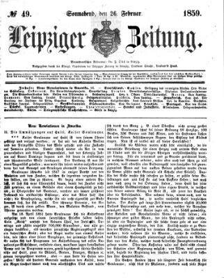 Leipziger Zeitung Samstag 26. Februar 1859