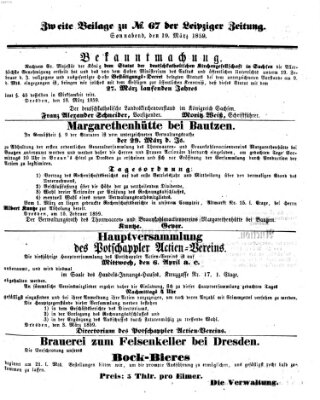 Leipziger Zeitung Samstag 19. März 1859