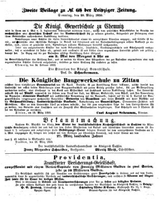 Leipziger Zeitung Sonntag 20. März 1859