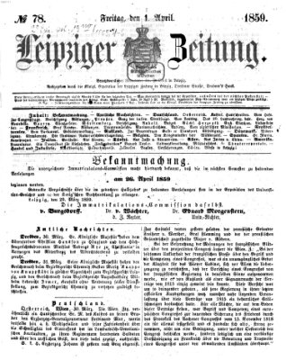 Leipziger Zeitung Freitag 1. April 1859