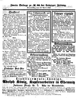 Leipziger Zeitung Donnerstag 14. April 1859