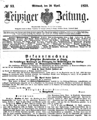Leipziger Zeitung Mittwoch 20. April 1859