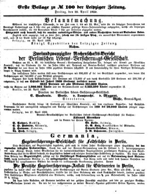 Leipziger Zeitung Freitag 29. April 1859