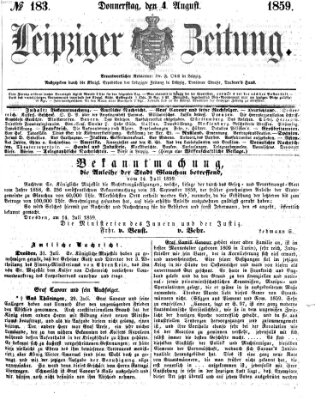 Leipziger Zeitung Donnerstag 4. August 1859