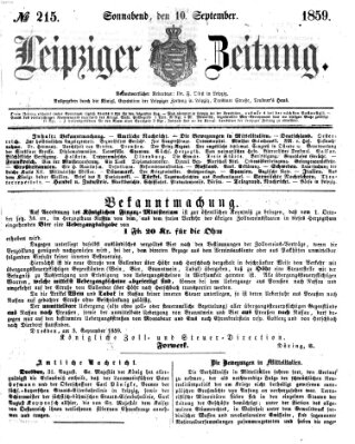 Leipziger Zeitung Samstag 10. September 1859
