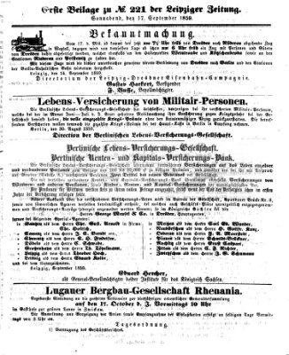 Leipziger Zeitung Samstag 17. September 1859