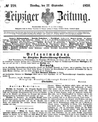 Leipziger Zeitung Dienstag 27. September 1859