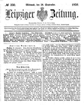 Leipziger Zeitung Mittwoch 28. September 1859