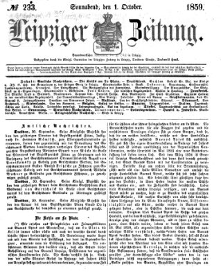Leipziger Zeitung Samstag 1. Oktober 1859