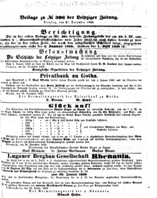 Leipziger Zeitung Dienstag 27. Dezember 1859
