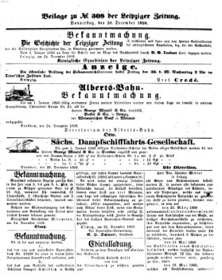 Leipziger Zeitung Donnerstag 29. Dezember 1859