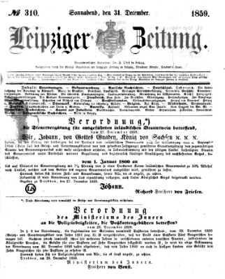 Leipziger Zeitung Samstag 31. Dezember 1859