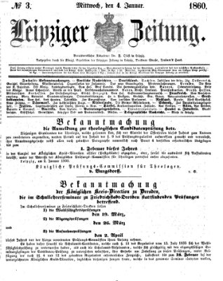 Leipziger Zeitung Mittwoch 4. Januar 1860