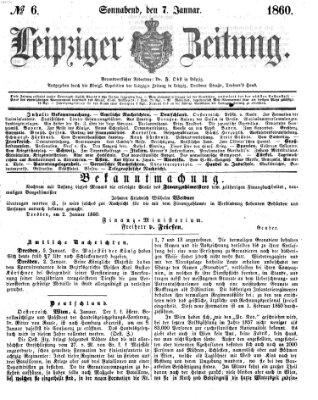Leipziger Zeitung Samstag 7. Januar 1860