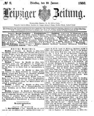 Leipziger Zeitung Dienstag 10. Januar 1860