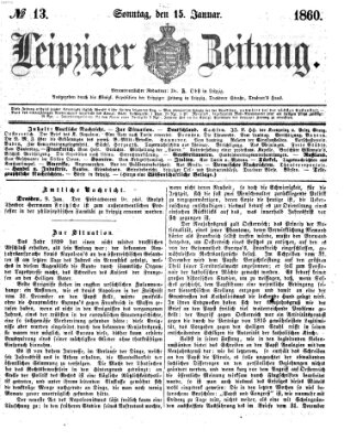 Leipziger Zeitung Sonntag 15. Januar 1860