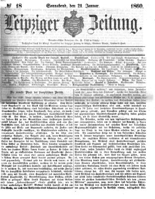Leipziger Zeitung Samstag 21. Januar 1860