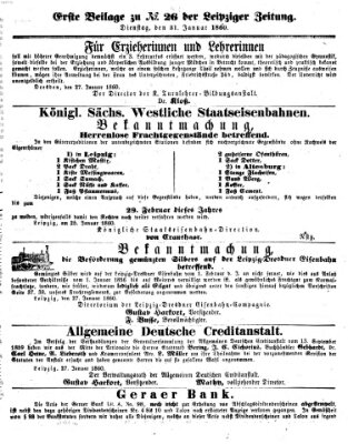 Leipziger Zeitung Dienstag 31. Januar 1860