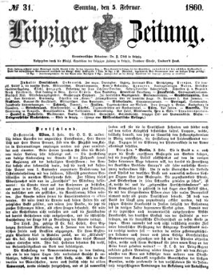 Leipziger Zeitung Sonntag 5. Februar 1860
